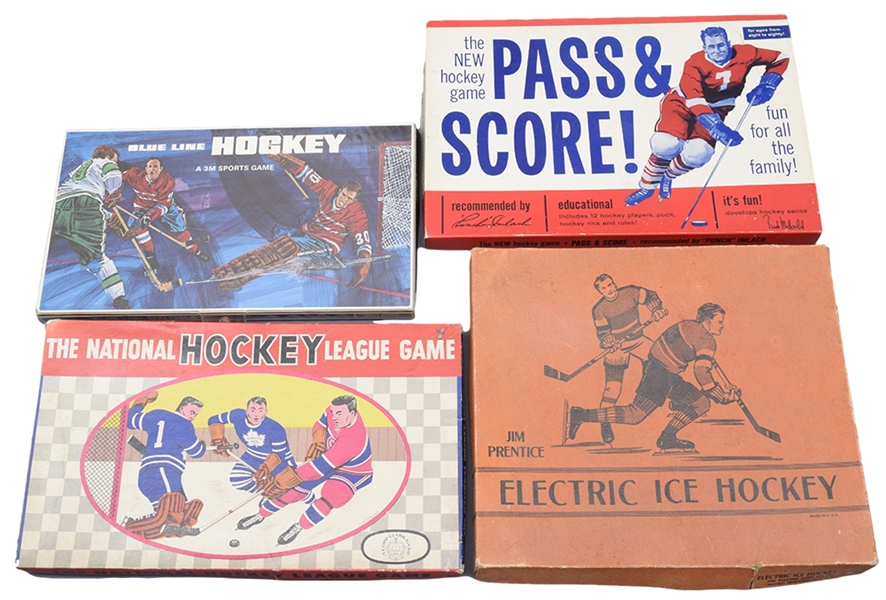 Vintage Hockey Board Game Collection of 4