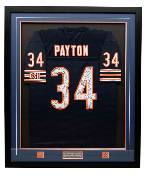 Chicago Bears 1986 Super Bowl Champions Team-Signed Jersey Framed Display with JSA LOA (37 ¾” x 44 ¾”) 