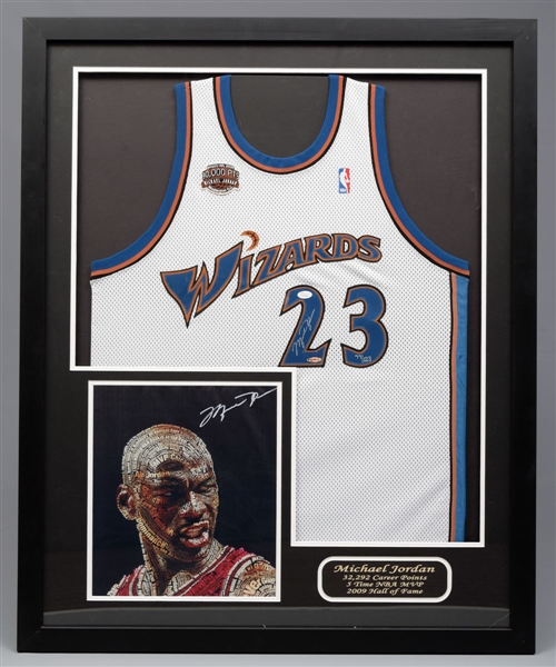Michael Jordan Washington Wizards Signed "30,000 Pts" Limited-Edition Jersey #77/123 Framed Display from UDA with JSA LOA (34 ¾” x 43”) 