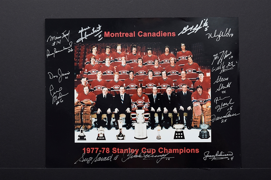 Montreal Canadiens 1977-78 Stanley Cup Champions Team-Signed Photo by 15 with LOA (12" x 15")