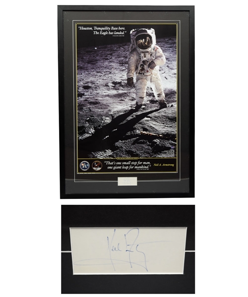 American Astronaut Neil Armstrong Signed Apollo 11 Framed Display with JSA LOA (32" x 46") 