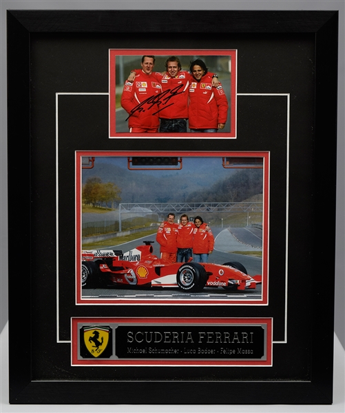Ferrari Formula One Racing Legend Michael Schumacher Signed Framed Display (17” x 20 ½”) 