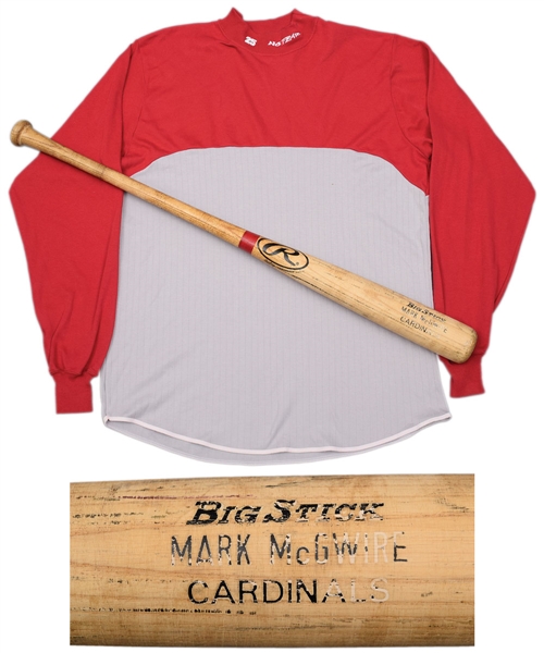 Mark McGwires 2000 St. Louis Cardinals Game-Used Bat with PSA/DNA LOA Plus Game-Worn Undershirt 