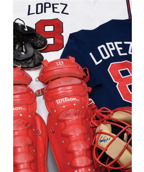 Javy Lopez 1994 and 1997 Atlanta Braves Game-Worn Jerseys Plus Mid-1990s Game-Worn Catchers Equipment