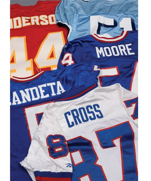 NFL, USFL, CFL & Other Football Game-Worn Collection of 13 with 1990s and 2000s Game-Worn Jerseys (7)