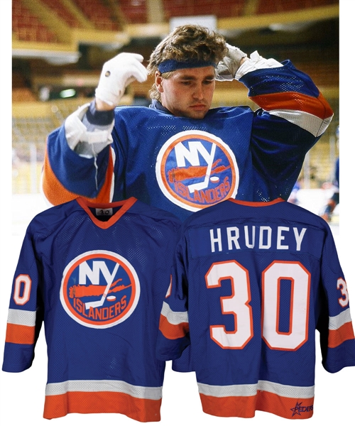 Kelly Hrudeys 1984-85 New York Islanders Game-Worn Jersey with LOA - Photo-Matched!