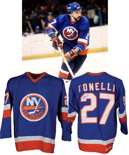 John Tonellis Early-1980s New York Islanders Signed Game-Worn Jersey - Nice Game Wear!