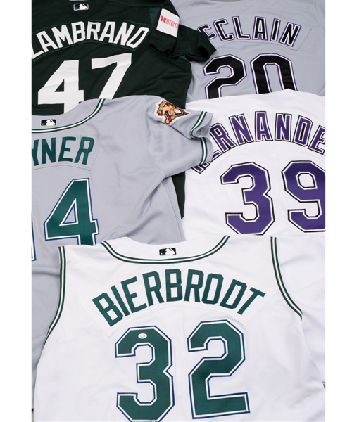 Tampa Bay Devil Rays 1998-2004 Game-Worn Jersey Collection of 5 Including Inaugural Season Jersey