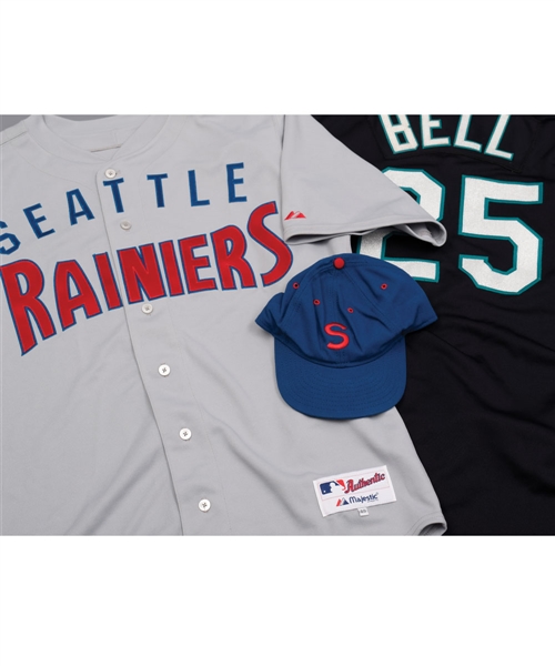 Jose Lopezs 2005 "1937 Rainiers TBTC" Complete Game-Worn Uniform and David Bells 2000 Seattle Mariners Game-Worn Jersey