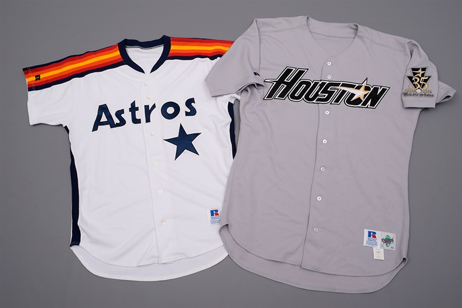 Houston Astros Game-Worn Collection of 11 with Portugals and Bells Game-Worn Jerseys, Meads and Reynolds Jackets and More!