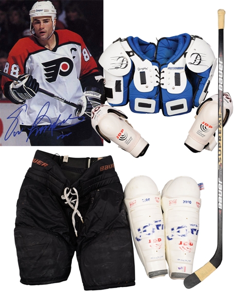 Eric Lindros 1990s Philadelphia Flyers Game-Used Equipment Collection with Game-Used Stick