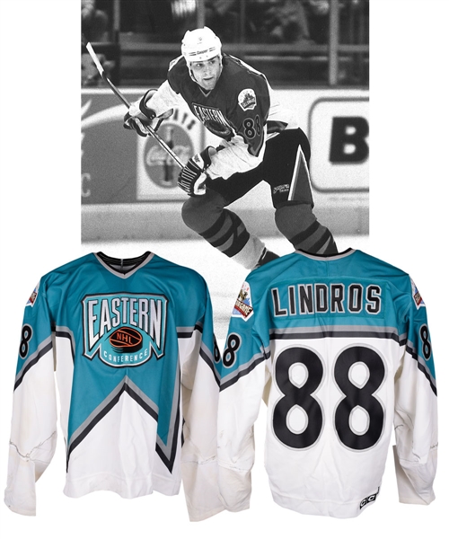 Eric Lindros 1994 NHL All-Star Game Eastern Conference Game-Worn Jersey Plus Pant Shell and Pair of Socks