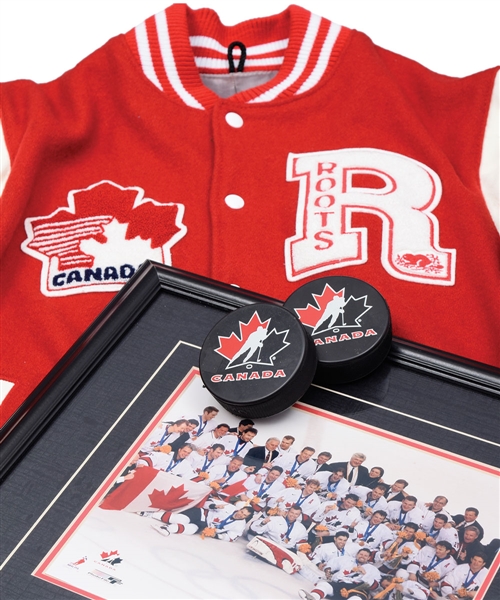 Eric Lindros Team Canada Collection of 13 with 1992 Olympics Roots Jacket