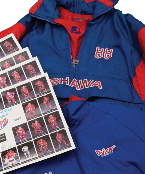 Eric Lindros 1989-92 Oshawa Generals Team Coats (2) and Memorabilia Collection