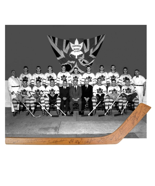 Toronto Maple Leafs 1937-38 Team-Signed Mini Stick by 14 with Broda, Jackson and Conacher