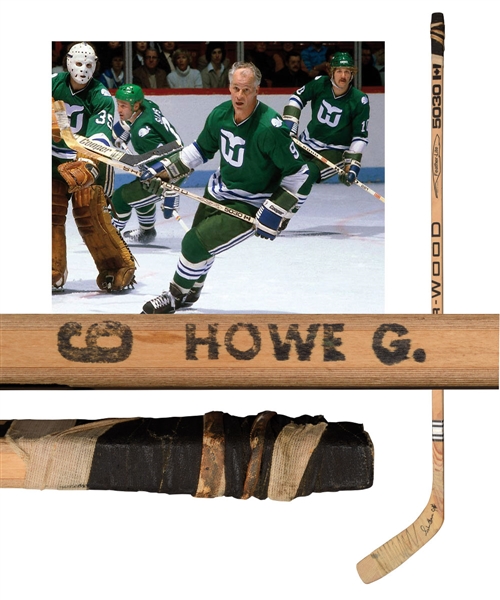 Gordie Howes 1978-79 WHA New England Whalers / 1979-80 NHL Hartford Whalers Sher-Wood Game-Used Stick
