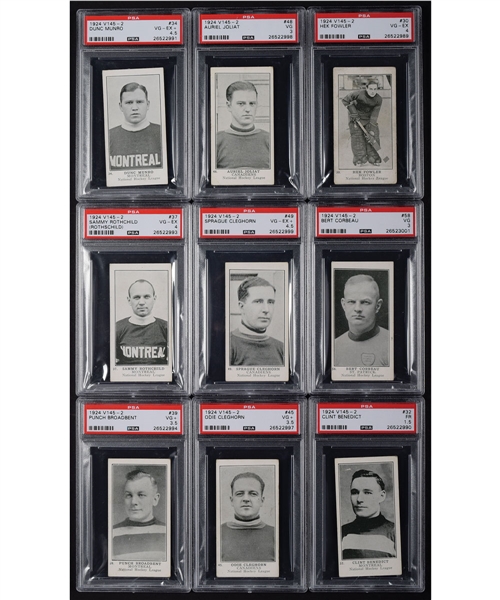 1924-25 William Paterson Hockey V145-2 Near Complete Set (50/60) - Many PSA-Graded Cards
