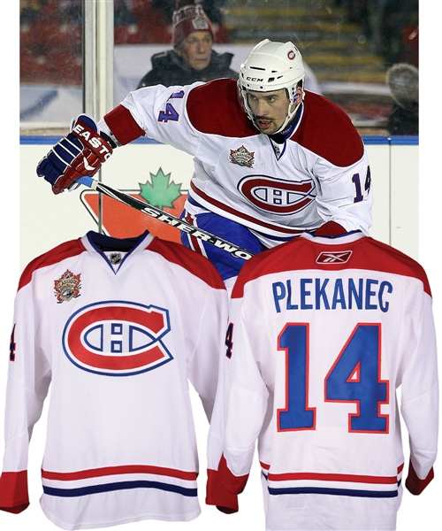 Tomas Plekanecs 2011 NHL Heritage Classic Montreal Canadiens Second Period Game-Worn Jersey with LOA