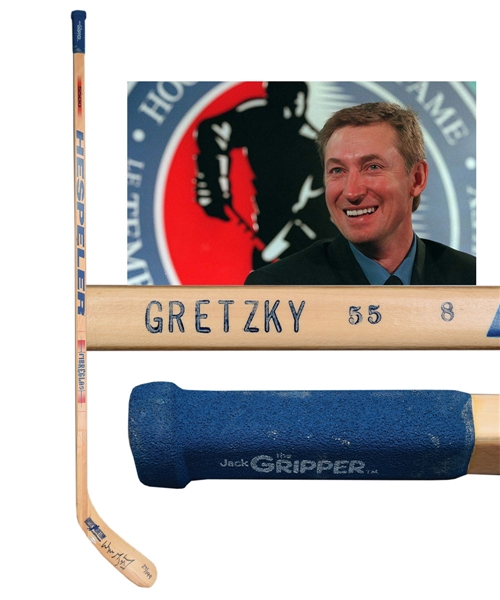 Wayne Gretzky Signed Hespeler "Hall of Fame Induction" Limited-Edition Stick #27/199 with UDA COA