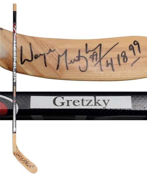 Wayne Gretzky Signed 1999 New York Rangers Last Game Limited-Edition Hespeler Stick #28/199 with WGA COA