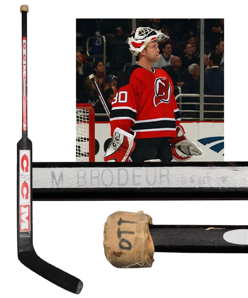 Martin Brodeurs 2002-03 New Jersey Devils Signed CCM Game-Used Stick