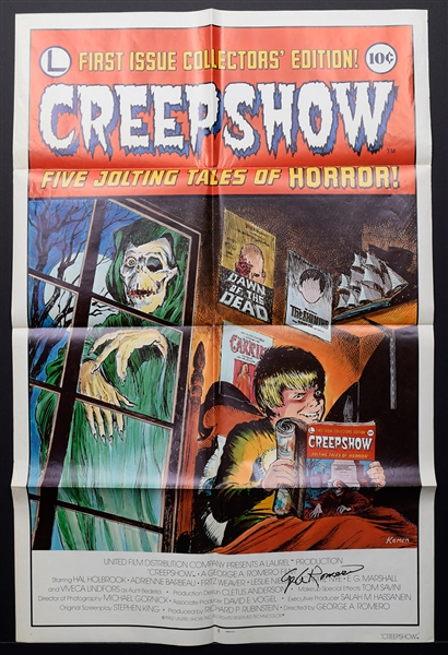 1982 Creepshow (Warner Brothers) Horror One Sheet Movie Poster Signed by George Romero (27" x 41") 