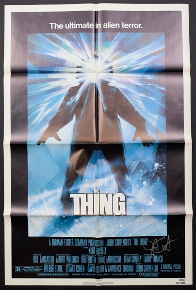 1982 The Thing Horror (Universal) One Sheet Movie Poster Signed by John Carpenter (27" x 41") 