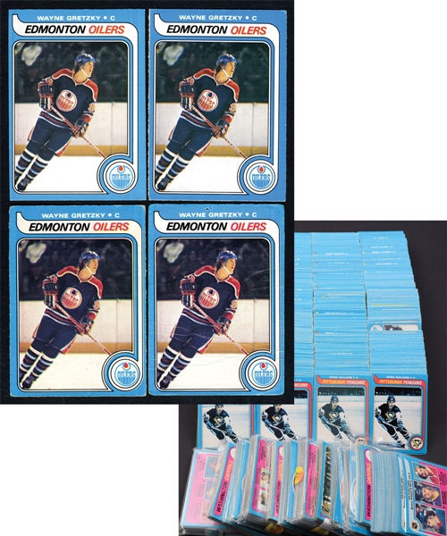 1979-80 O-Pee-Chee Hockey Complete 396-Card Sets (4) with Wayne Gretzky RCs