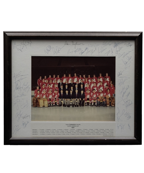 1981 Canada Cup Team Canada Team-Signed Framed Official Team Photo by 39 with Wayne Gretzky (18” x 22”) 