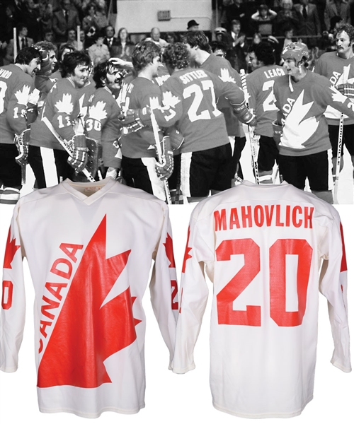 Pete Mahovlichs 1976 Canada Cup Team Canada Game-Worn Jersey