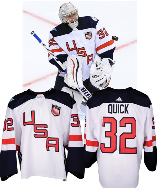 Jonathan Quicks 2016 World Cup of Hockey Team USA Game-Worn Jersey - Photo-Matched!