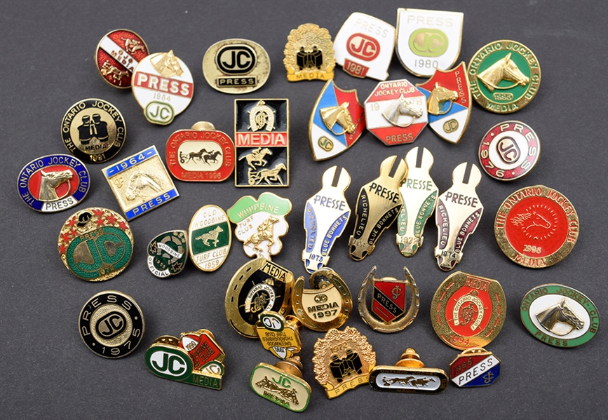 Horse Racing 1961-98 Jockey Club Press / Media Pin Collection of 38