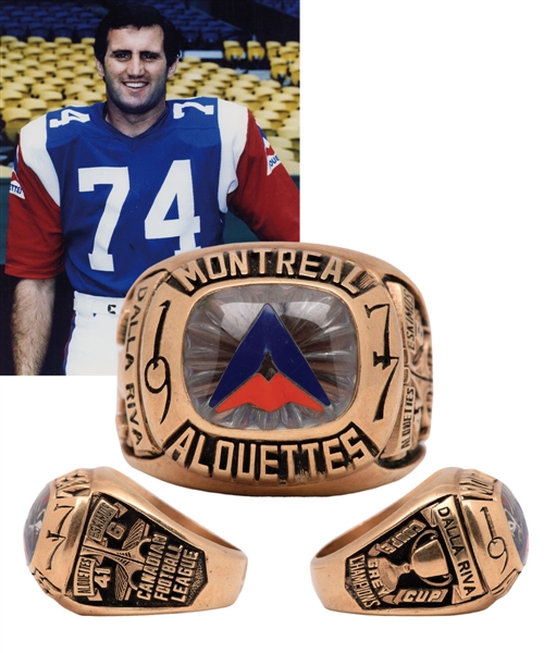 Peter Dalla Rivas 1977 Montreal Alouettes Grey Cup Championship 10K Gold Ring in Presentation Box