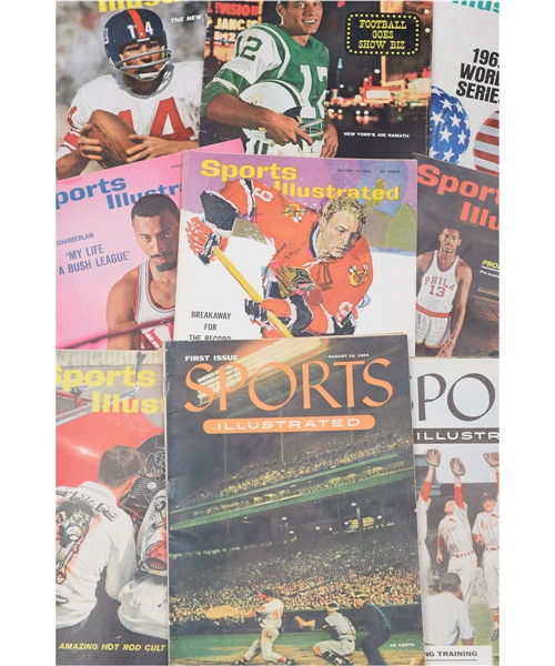 1954-67 Sports Illustrated Magazine Collection of 390+ with Bobby Hull, Willie Mays, Joe Namath and Other Greats Covers + Issue #1