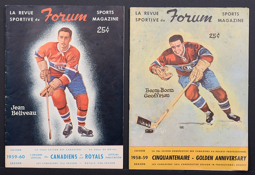 Montreal Forum 1958-65 Montreal Canadiens Program Collection of 8 Plus 1934-35 Team Picture