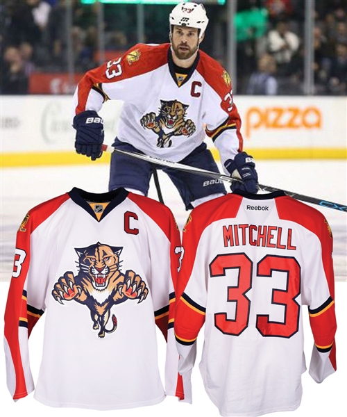 Willie Mitchells 2014-15 Florida Panthers Game-Worn Captains Jersey with Team LOA  - Photo-Matched!