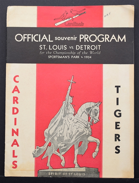 1934 World Series Program (St. Louis) Plus Scorecard - St. Louis Cardinals vs Detroit Tigers