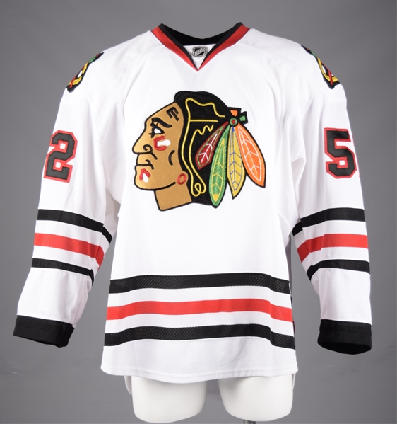 Erik Gustafssons 2015-16 Chicago Black Hawks Game-Worn Jersey with Team LOA - Team Repairs! - Photo-Matched!