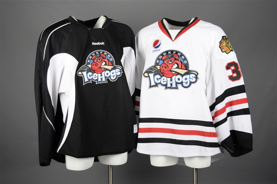 Antti Raantas 2013-14 AHL Rockford Icehogs Photo-Matched Game-Worn Jersey Plus Practice-Worn Jersey with Team LOAs 