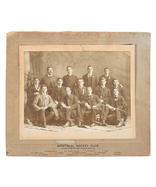 Montreal Amateur Athletic Association (M.A.A.A.) Hockey Team 1901-02 Stanley Cup Champions Team Photo (10 ¾” x 12 ½”) 