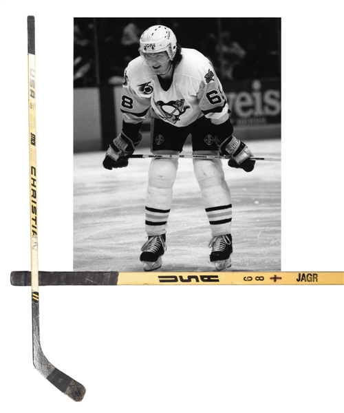 Jaromir Jagrs Early-1990s Pittsburgh Penguins Christian Game-Used Rookie-Era Stick 