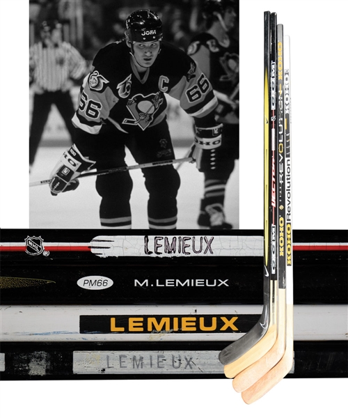 Mario Lemieuxs 1990s/2000s Pittsburgh Penguins Game-Issued/Prototype Stick Collection of 4