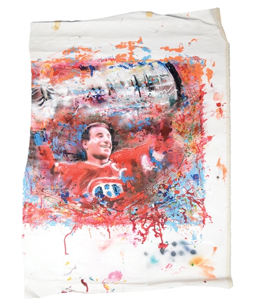 Bob Gainey Montreal Canadiens Stanley Cup Original Painting on Canvas by Renowned Artist Murray Henderson (32” x 44”) 