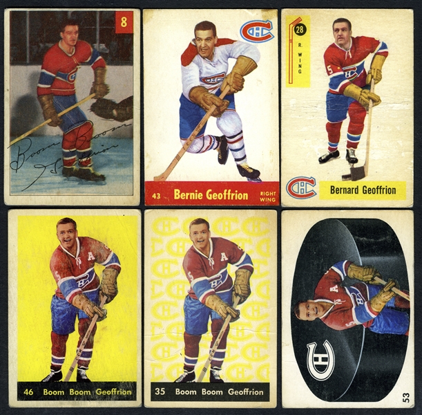 Bernard Geoffrion 1953-62 Parkhurst Hockey Card Collection of 6