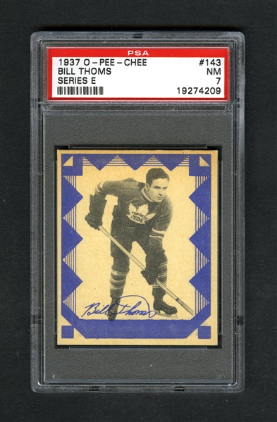 1937-38 O-Pee-Chee Series "E" (V304E) Hockey Card #143 Bill Thoms - Graded PSA 7