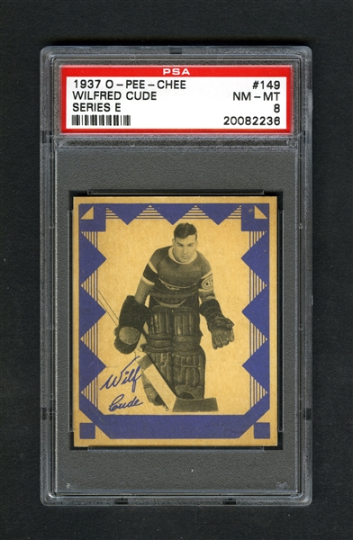 1937-38 O-Pee-Chee Series "E" (V304E) Hockey Card #149 Wilf Cude - Graded PSA 8 - Highest Graded!
