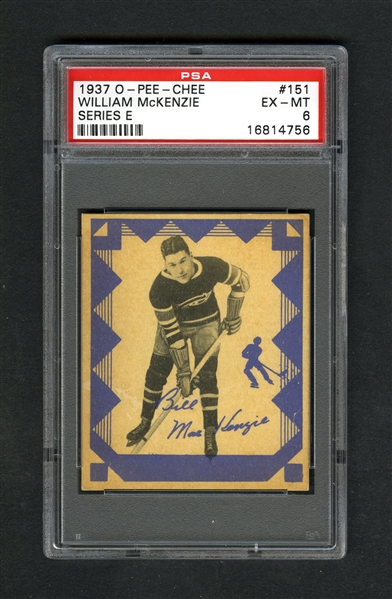 1937-38 O-Pee-Chee Series "E" (V304E) Hockey Card #151 Bill McKenzie - Graded PSA 6