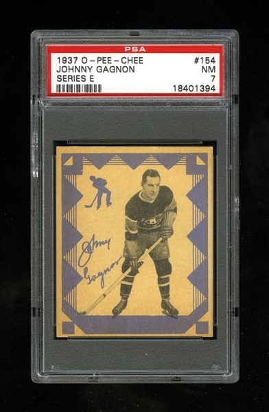 1937-38 O-Pee-Chee Series "E" (V304E) Hockey Card #154 Johnny Gagnon - Graded PSA 7
