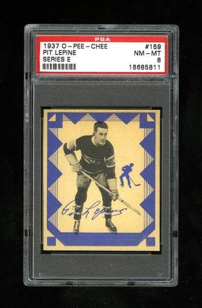 1937-38 O-Pee-Chee Series "E" (V304E) Hockey Card #159 Pit Lepine - Graded PSA 8 - Highest Graded!