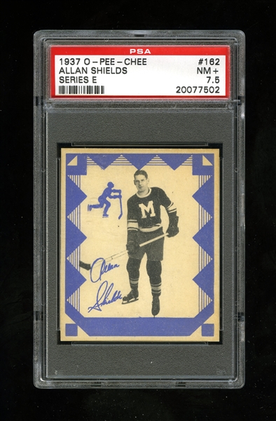 1937-38 O-Pee-Chee Series "E" (V304E) Hockey Card #162 Allan Shields - Graded PSA 7.5 - Highest Graded!